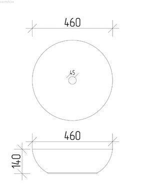 Раковина накладная VBI Bari 46 см белый глянцевый VBI-011600