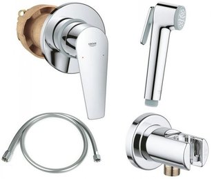 Набор гигиенический душ со смесителем Grohe Bau Edge New хром UA28512002