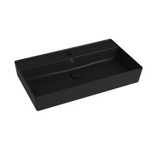 Умывальник подвесной Quarter Bath Cross Line 80x45, черный матовый 70CL23080.01.1.3.01