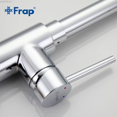 Смеситель для кухни Frap F6052 с выдвижным изливом, 2 режима, хром