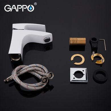 Змішувач для умивальника GAPPO G1007-7, білий/хром