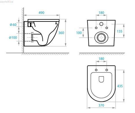 Інсталяція Grohe Solido 3 в 1 із чорною матовою клавішою 388112430 + Унітаз підвісний Koller Pool Round Smart Tornado 3.0 RN-0490-RQ3 із сидінням Soft Close