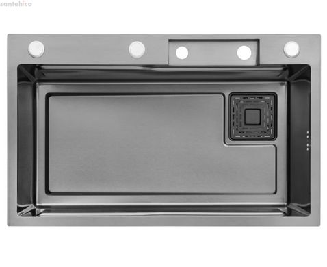Кухонна мийка Kroner KRP PVD Schwarze - SET7546HM (3/0,7 мм) CV032277