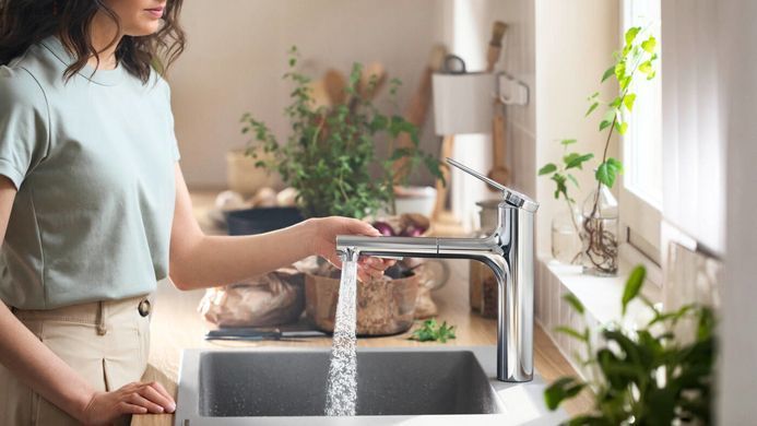 Змішувач для кухні Hansgrohe Zesis M33 хром 74804000 з витяжним душем