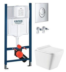 Инсталляция Grohe Rapid SL 38721001 4 в 1 +Унитаз подвесной Koller Pool Trend Rimless TR-0490-RW с сиденьем Soft Close