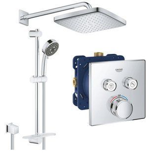 Душевая система скрытого монтажа Grohe QuickFix Grohtherm SmartControl&Vitalio Start 250 Cube хром UA202801C2