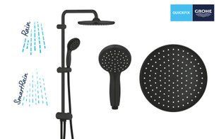 Душова система із перемикачем Grohe QuickFix Vitalio Start 250 Black 266802430