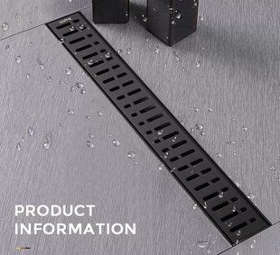 Трап для душа GAPPO G86007-36, 70х600 мм, нержавеющая сталь, черный