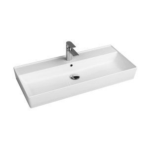 Умывальник подвесной Quarter Bath Cross Line 100x45, белый 72CL23100.00.1.3.01