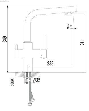 Змішувач кухонний з підключенням до фільтру IMPRESE DAICY 55009-F