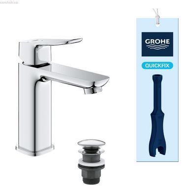Змішувач для раковини Grohe Dise хром 101836000 з донним клапаном PushOp