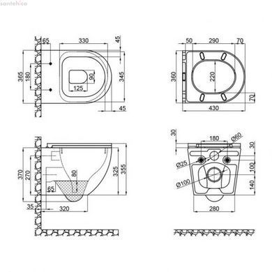 Инсталляция Grohe Rapid SL 38772001 4 в 1 + Унитаз подвесной Qtap Robin Rimless 490x370x360 с сиденьем Slim Soft-close QT1333046ER W