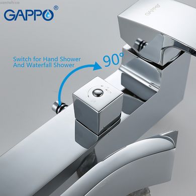 Душова система GAPPO G2407, вилив - перемикач на лійку, хром