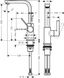 Hansgrohe Смеситель для раковины, однорычажный, поворотный излив 120°, сливной гарнитур push-open Hansgrohe Metris S 31161000