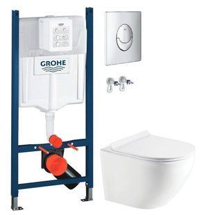 Інсталяція Grohe Rapid SL 38721001 3 в 1 + Унітаз підвісний Koller Pool Round Smart Tornado 3.0 RN-0490-RQ3 з сидінням Soft Close