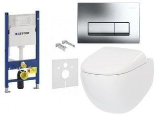 Инсталляция для унитаза Geberit Duofix 458.178.21.1 + Унитаз подвесной AM PM Sensation FlashClean C301700WH + крышка с микролифтом