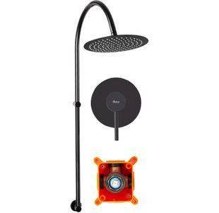 Душовий гарнітур REA LUGANO BLACK + BOX чорний матовий REA-P9301