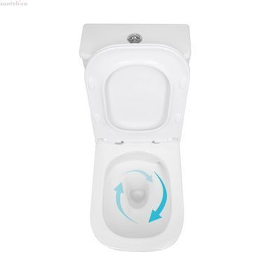 Унитаз напольный Qtap Presto Quadro Ultra Quiet QTPRE27W51021 с бачком и сиденьям Soft Close