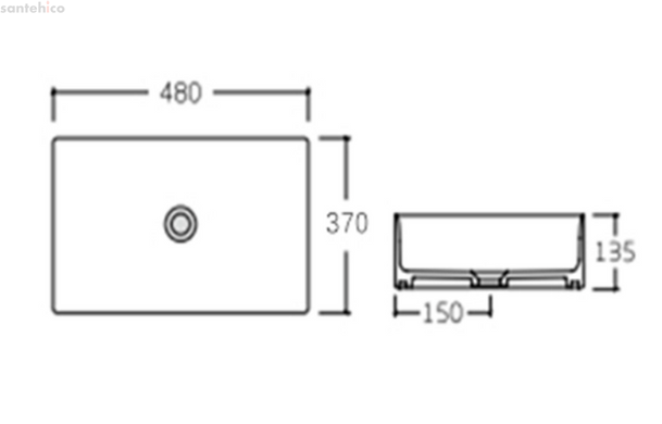 Раковина накладная Qtap Tern 48 см QT17116069W