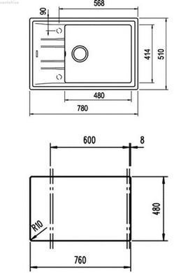 Кухонная мойка Teka STONE 60 S-TG 1B 1D серый металлик 115330028