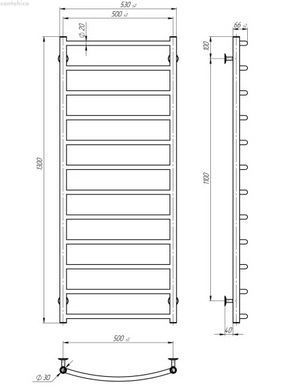 Рушникосушка електрична Deffi Класик 500x1300 хром C.DK.130.50.12.E.C.R.1 правий