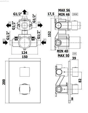 Душевая система скрытого монтажа Paffoni черный матовый KIT CASCADE099NO