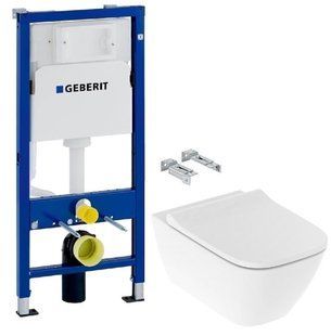 Інсталяція Geberit Duofix 458.103.00.1 + Унітаз підвісний Geberit Smyle Square 500.683.00.2 з сидінням Soft Close