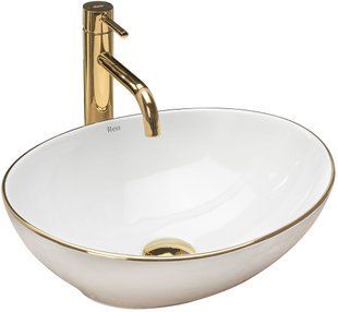 Умывальник (раковина) REA SOFIA GOLD EDGE накладной REA-U3287