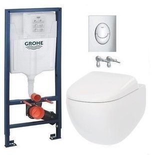 Комплект инсталляция Grohe Rapid SL 39503000 + Унитаз подвесной AM PM Sensation FlashClean C301700WH + крышка с микролифтом