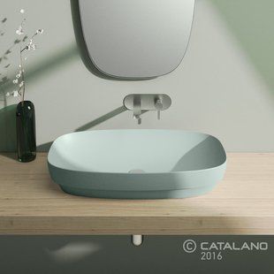 Раковина для ванной настольная или полувстраиваемая Catalano Green LUX 75х40 см зеленый матовый 175AGRLXVS