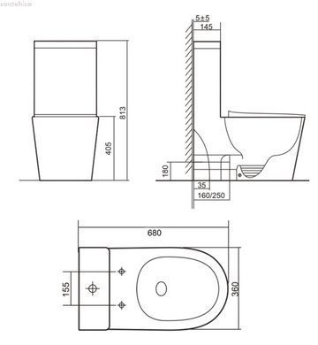 Унитаз напольный Qtap Swan Ultra Quiet QT16226080AW с бачком и сиденьям Soft Close