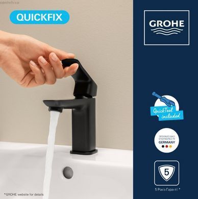 Смеситель для раковины Grohe Dice черный матовый 1018562430 с донным клапаном