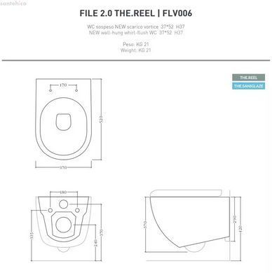 Унітаз підвісний ArtCeram File 2.0 The.Reel білий матовий FLV006 05;00 з сидінням Soft Close