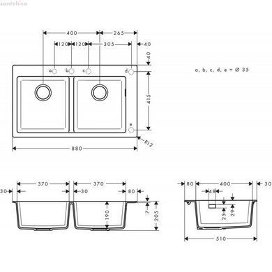 Мойка для кухни встраиваемая Hansgrohe S51 S510-F770 SilicaTec серый бетон 43316380
