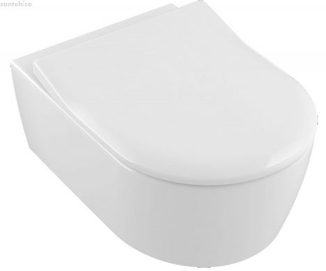 Унітаз підвісний Villeroy & Boch Avento Direct Flush з покриттям Ceramic Plus + СИДІННЯ SOFT CLOSE, SLIMSEAT 5656RSR1