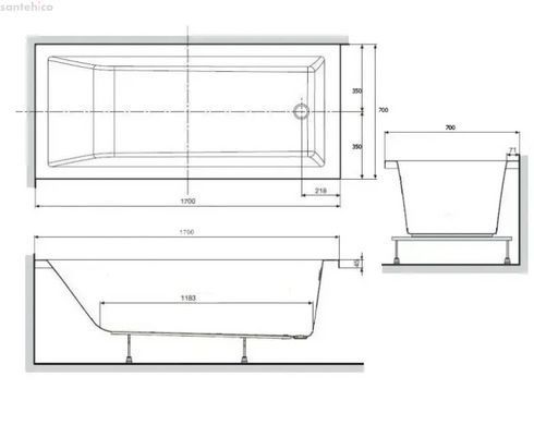 Ванна акриловая Novellini Calos 2.0 170х70 C2117070A