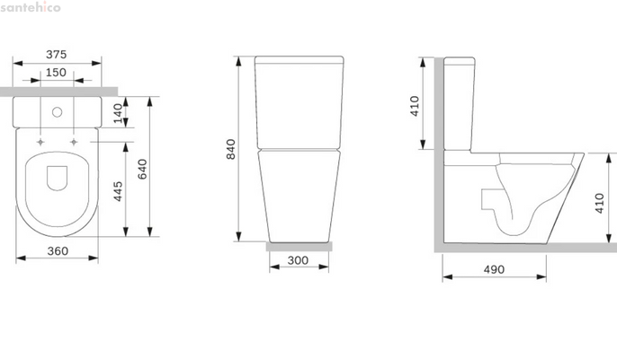 Унітаз підлоговий Am.Pm Func Rimless CFA8600SC з бачком і сидінням Soft Close