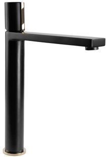 Змішувач для раковини (умивальника) REA ICON BLACK L.GOLD чорний високий REA-B5681
