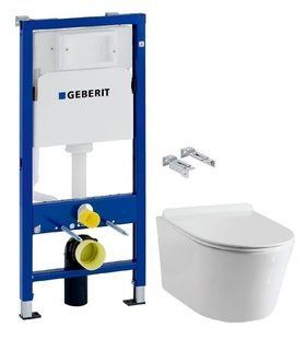 Инсталляция Geberit Duofix 458.103.00.1 + Унитаз подвесной ASIGNATURA Simple Bend 37832805 с сиденьем Soft Close