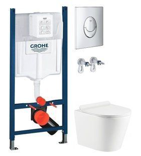 Инсталляция Grohe Rapid SL 38721001 4 в 1 + Унитаз подвесной Koller Pool Orion OR-0515-RW с сиденьем Soft Close