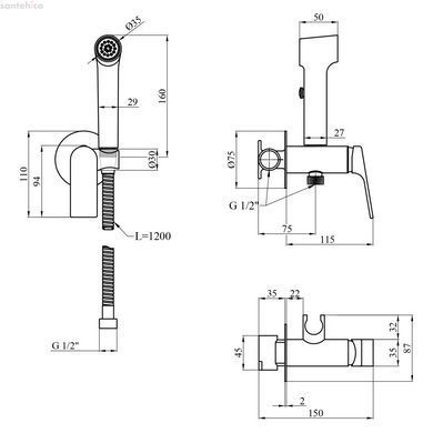 Гигиенический душ Kroner KRP Graz - GRP082 графит CV035506