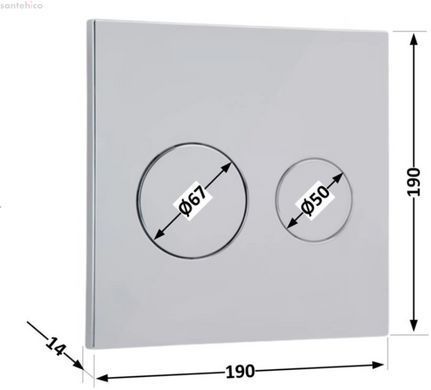 Клавіша змиву Qtap Nest UNI хром глянцевий QT0211P01V1009CRM