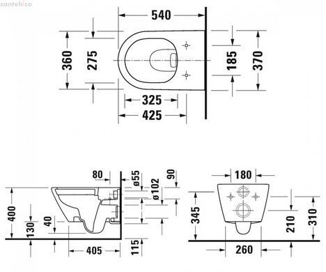Унитаз подвесной Duravit D-Neo 2577092000 с сиденьям Soft Close
