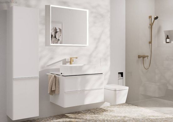 Смеситель для раковины Hansgrohe Tecturis E CoolStart EcoSmart+ шлифованная бронза 73070140