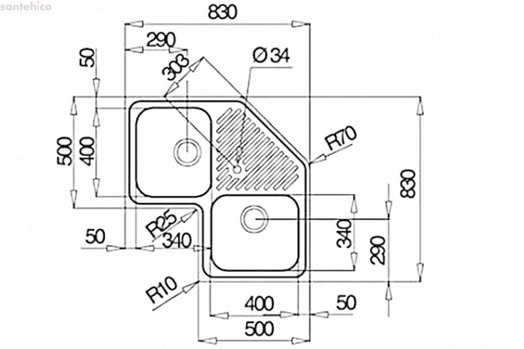 Кухонная мойка Teka CLASSIC ANGULAR 2B 10118005