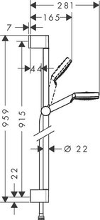 ДУШЕВОЙ ГАРНИТУР HANSGROHE CROMETTA VARIO 90 СМ 26536400