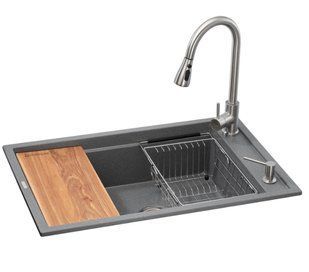 Кухонна мийка GRANADO Basic Estella Grafito ksg0109 зі змішувачем