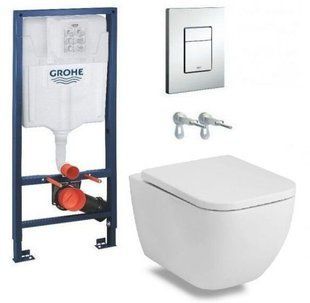 Инсталляция Grohe Rapid SL 38772001 + Унитаз подвесной Volle ORLANDO Rimless+сиденье твердое Slim slow-closing 13-35-373