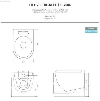 Унитаз подвесной ArtCeram File 2.0 TheReel FLV006 01;00 с сиденьям Soft Close
