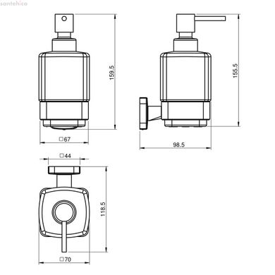 Дозатор для жидкого мыла VOLLE Teo 15-88-421 матовое стекло/хром